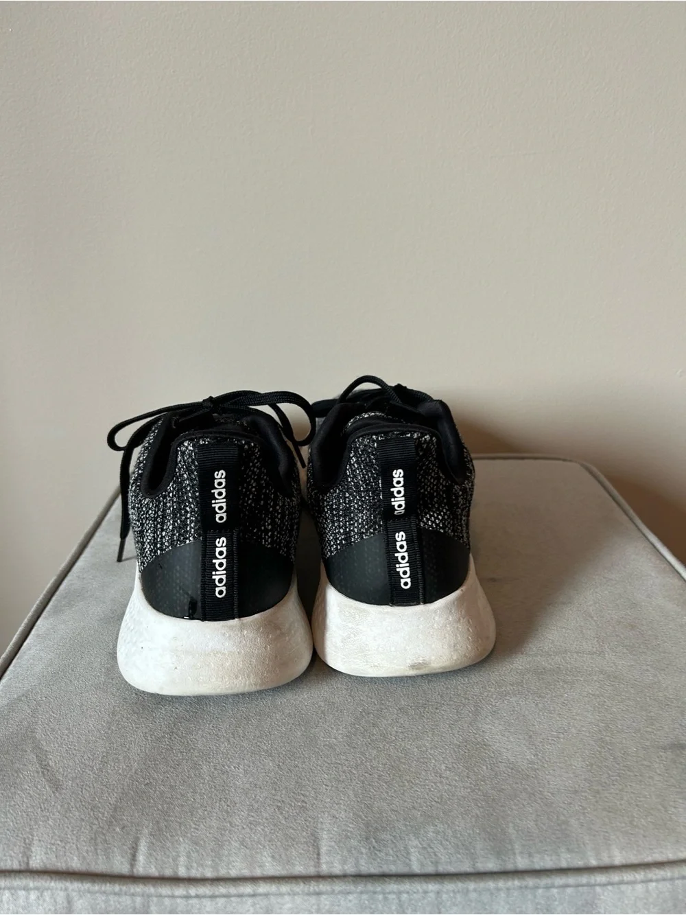 adidas cloud foam woman’s Black & White Knit Sneakers